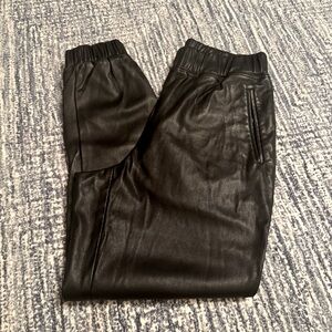 INC Black Pleather Jogger Pants - Sz M